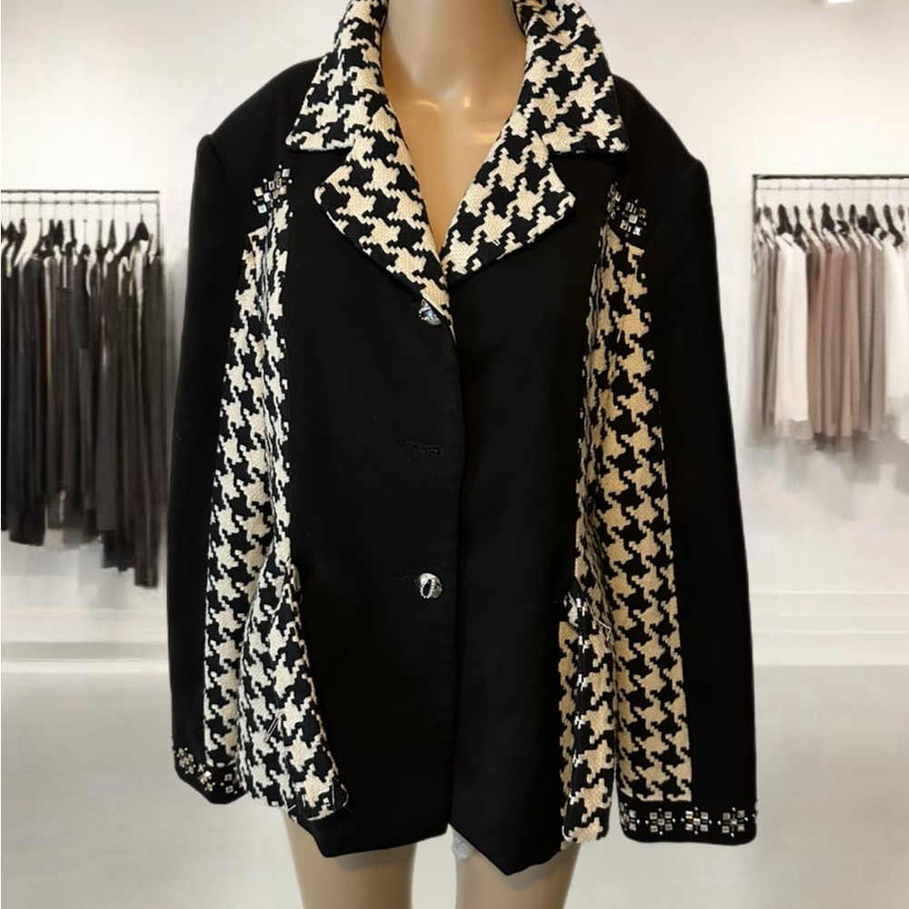 Donna Vinci Couture Jacket B/W Tweed 65429